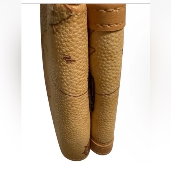 AE Allan Edward Map Print Geo Bifold Compact Wallet Leather Trim Tan - Picture 13 of 13